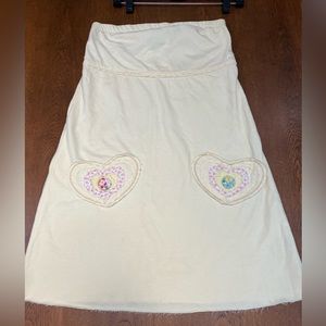 Boutique brand SCRAPBOOK, pale yellow, original unique, 1-of-a-kind, sewn hearts